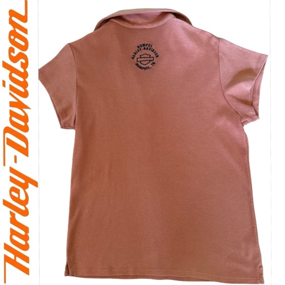 NEW RARE‼️ Harley Davidson V Neck Crop Sleeve Polo - Size L - Picture 2 of 4
